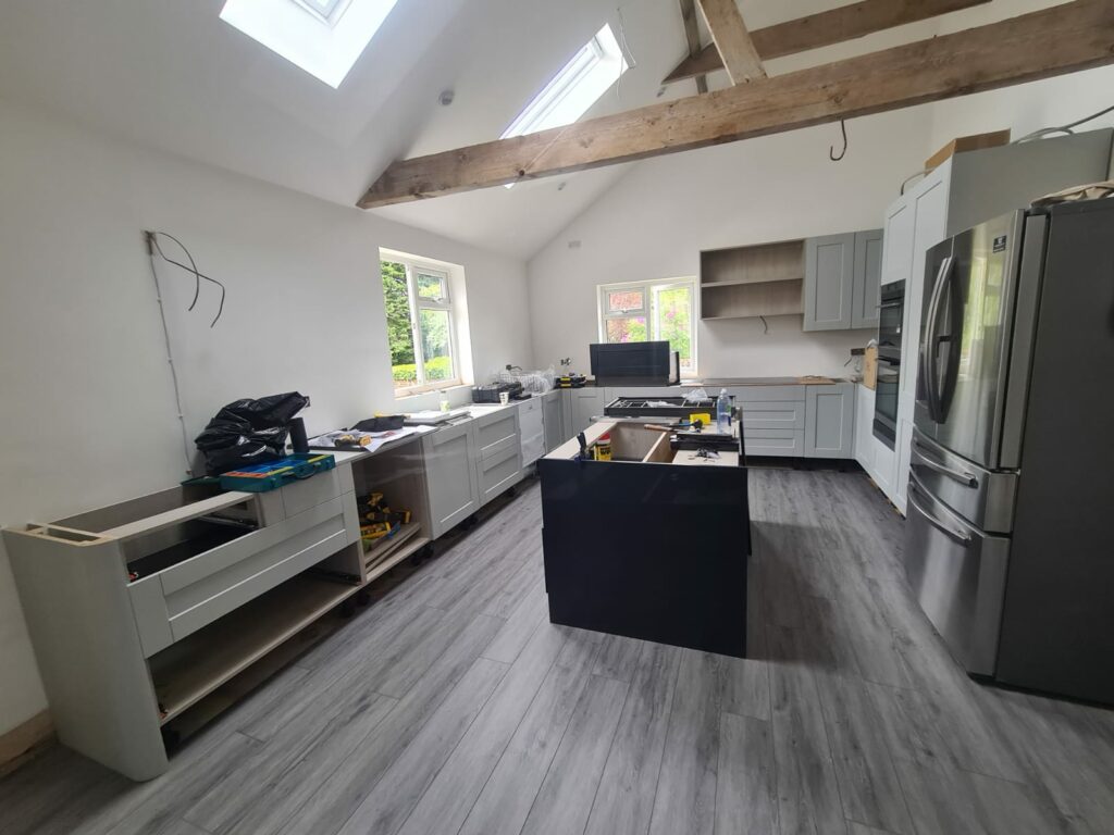 Kitchen installation, suffolk building company progress image